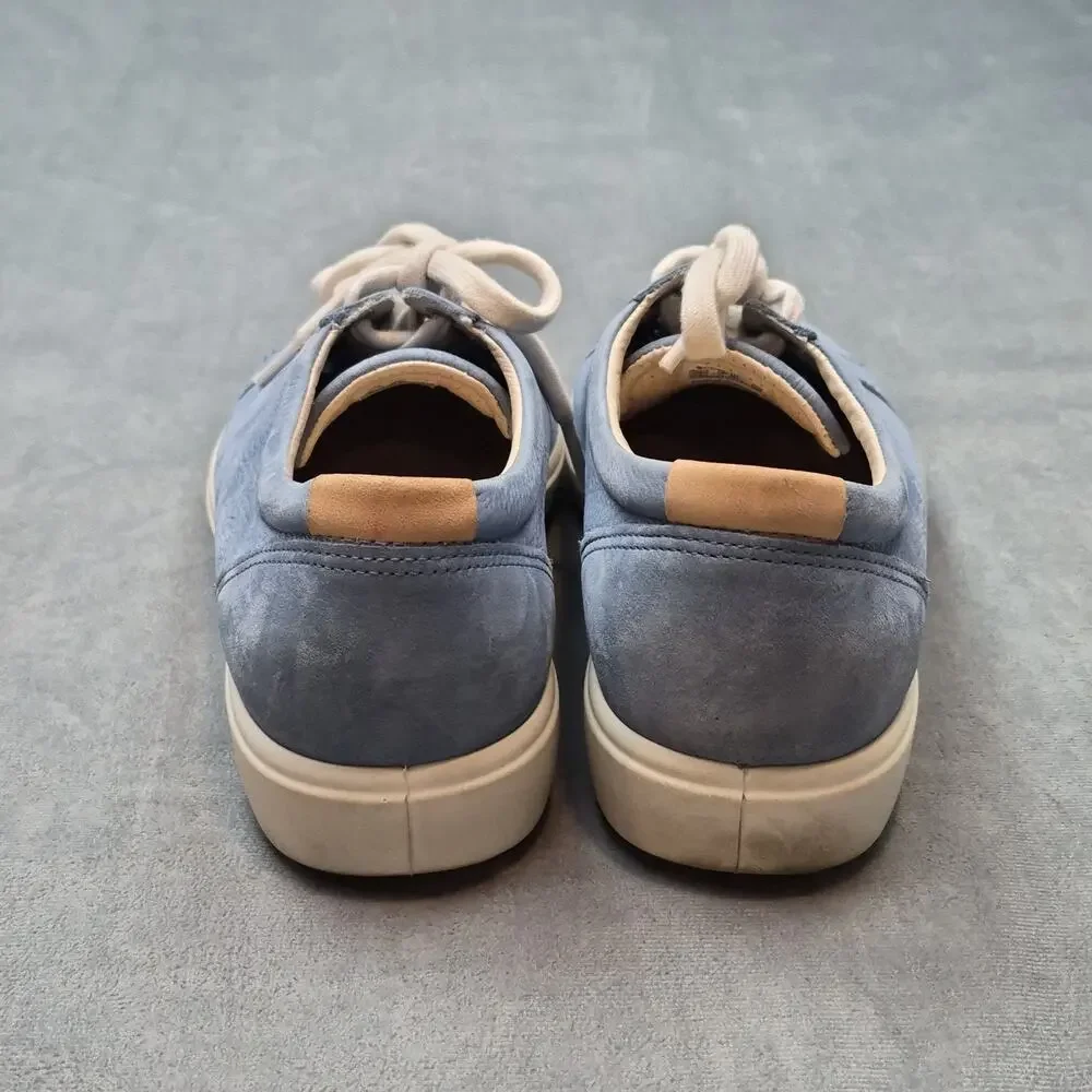 Ecco Ladies Blue Soft Suede Lace-Up Sneakers US Size 10 EU 41 Comfort Casual